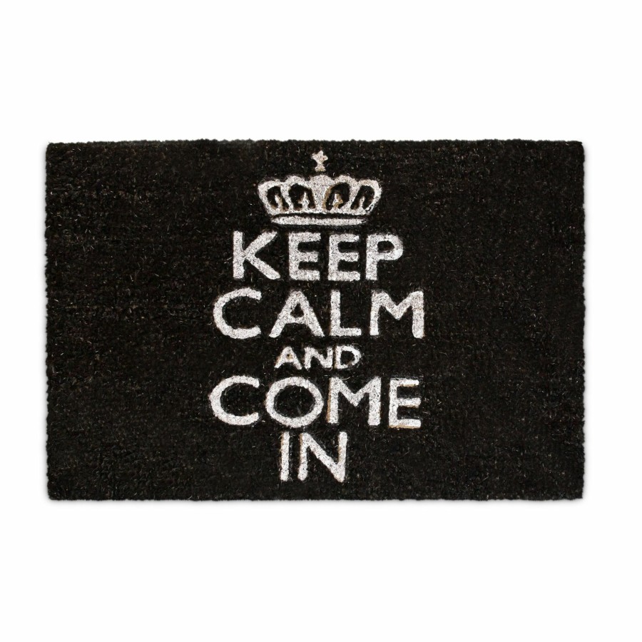 Relaxdays Kokosfaser-Fusmatte Keep Calm Schwarz Wholesale