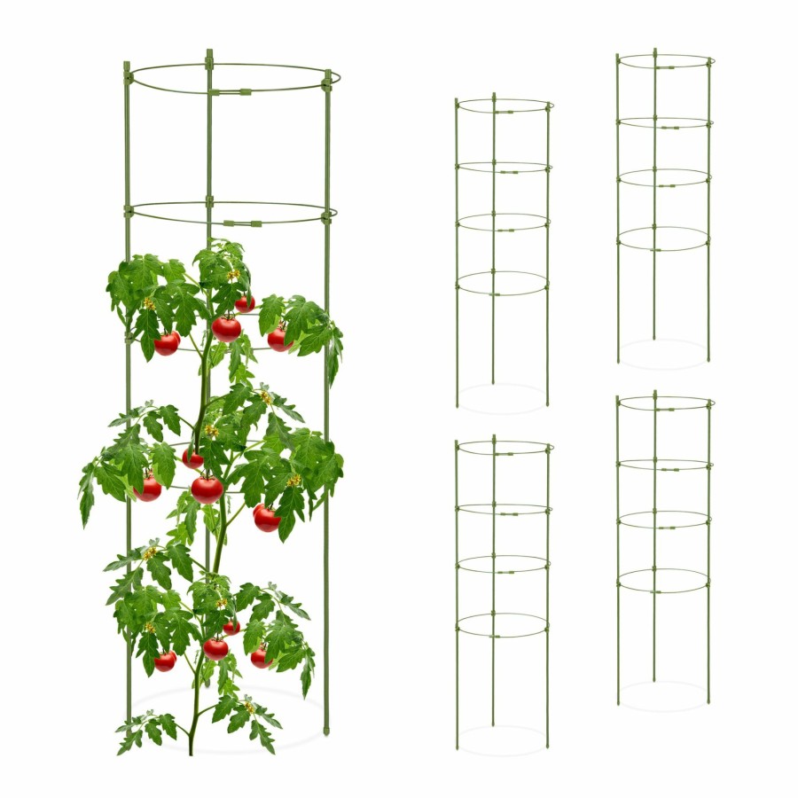 Relaxdays Set Mit 5 Runden Tomatenspalieren, 90 Cm Online