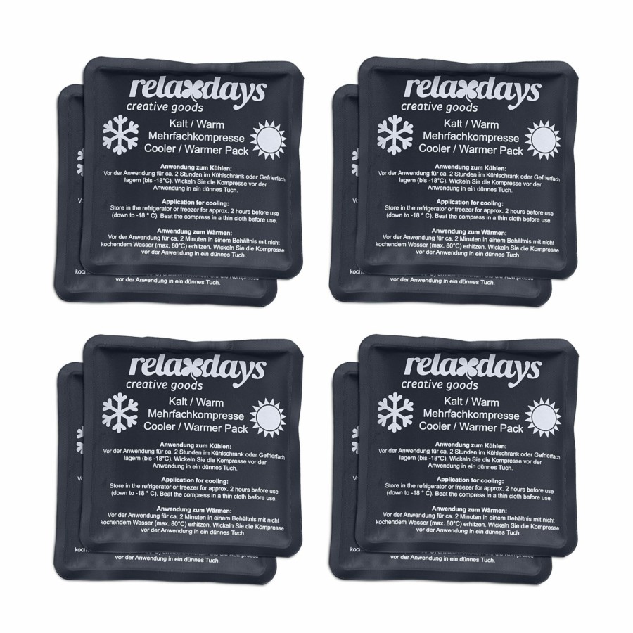 Relaxdays Set Mit 8 Quadratischen Gelpackungen In Schwarz Wholesale