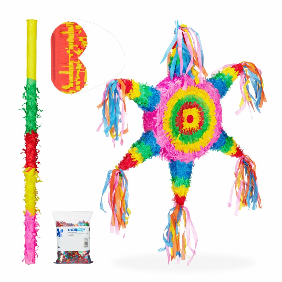 Relaxdays Mexikanisches Stern-Pinata-Set Mit Konfetti Online