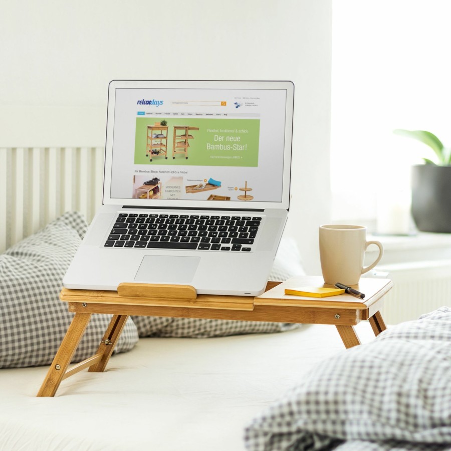 Relaxdays Betttablett Aus Bambus Mit Leseklappe Online