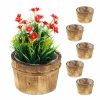 Relaxdays Blumentopf-Set Aus Holz, 6 Stuck Clearance