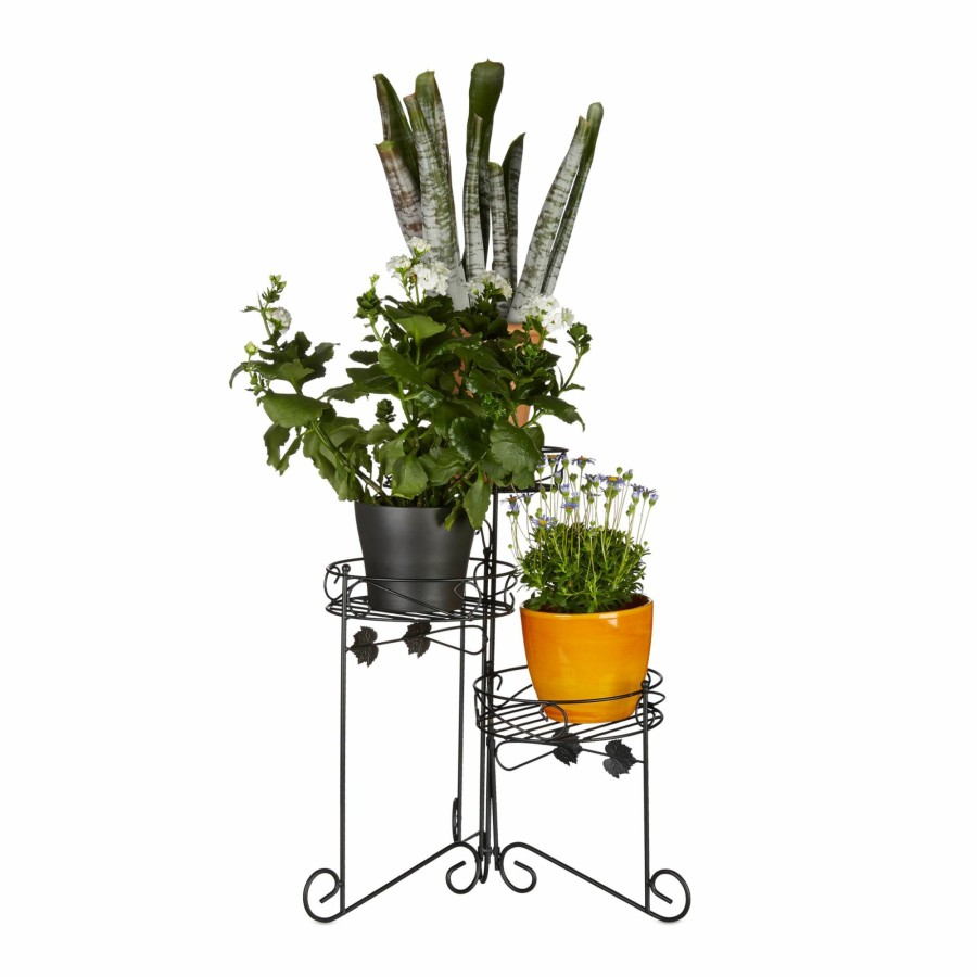 Relaxdays Blumenstander Aus Metall Mit 3 Regalen Best