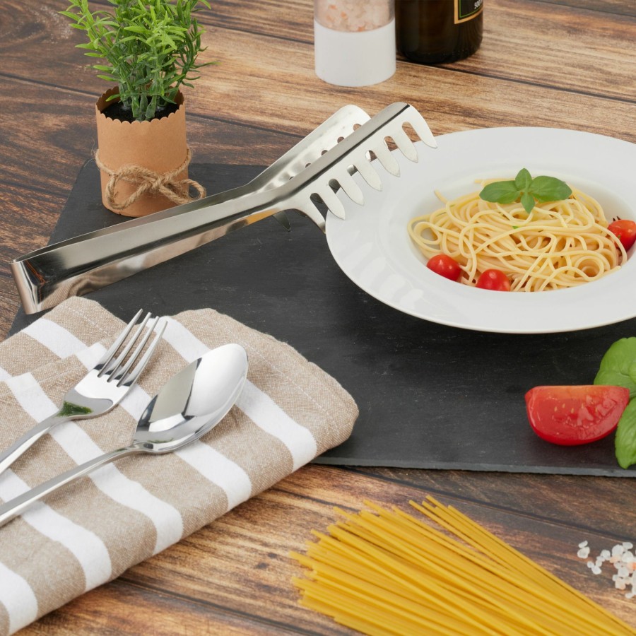 Relaxdays Spaghettizange Aus Edelstahl, 3Er-Set New