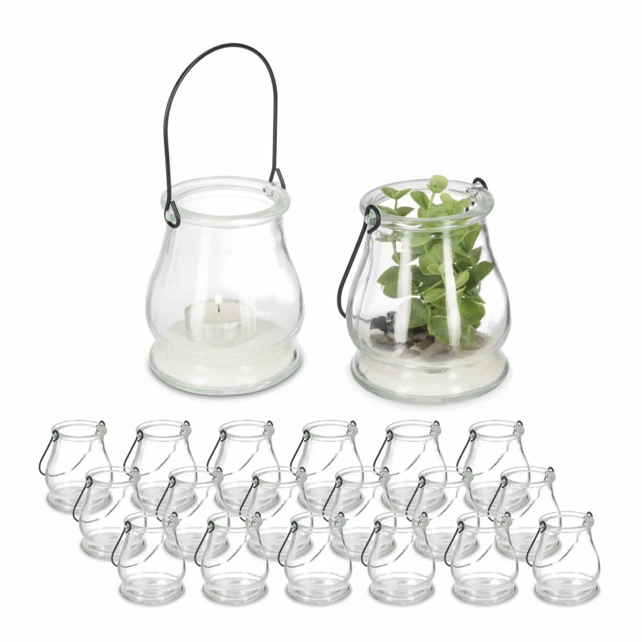 Relaxdays Set Mit 20 Kerzenlaternen Aus Klarem Glas Wholesale