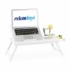 Relaxdays Weiser Bambus-Laptoptisch Hot