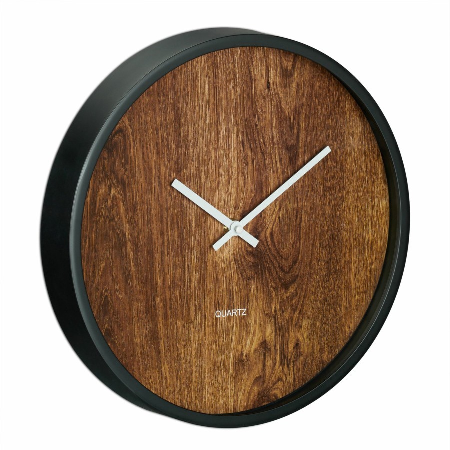 Relaxdays Moderne Holzdesign-Wanduhr New