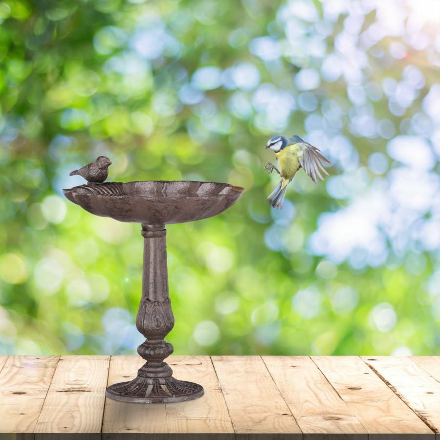 Relaxdays Freistehende Vogeltranke Aus Gusseisen New