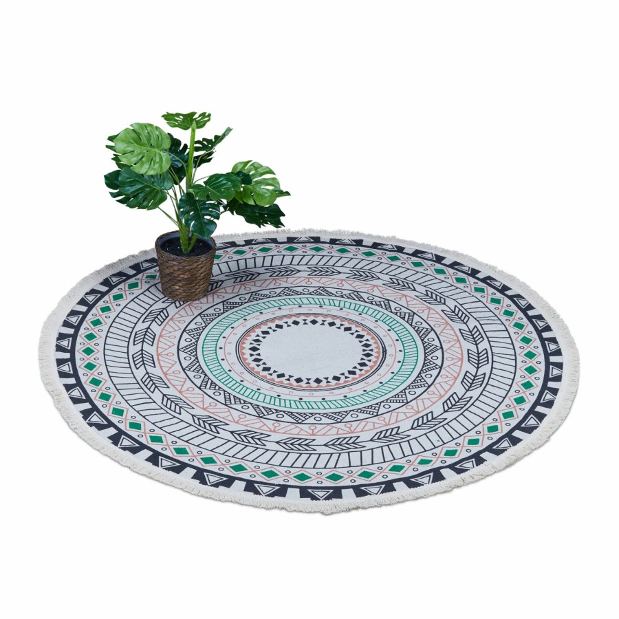 Relaxdays Runder Teppich Mit Mandala-Design Best