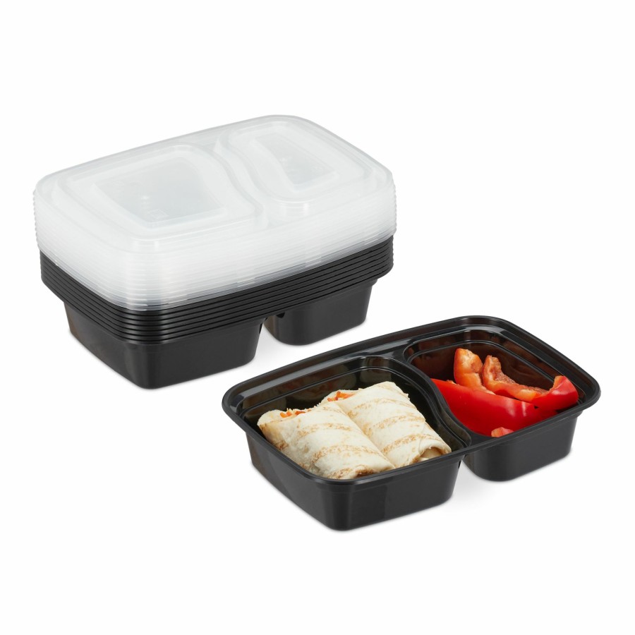 Relaxdays Set Mit 10 Mealprep-Boxen, 2 Facher Clearance