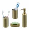 Relaxdays 4-Teiliges Badezimmer-Accessoire-Set Gold Online