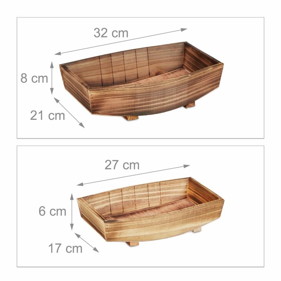 Relaxdays Dekoschale Aus Holz, 2Er-Set Best