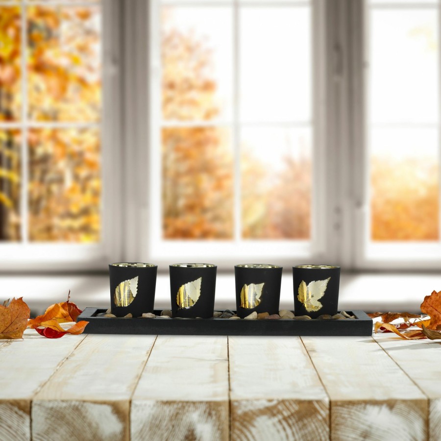 Relaxdays Teelichthalter-Set Mit Herbstlichem Design New