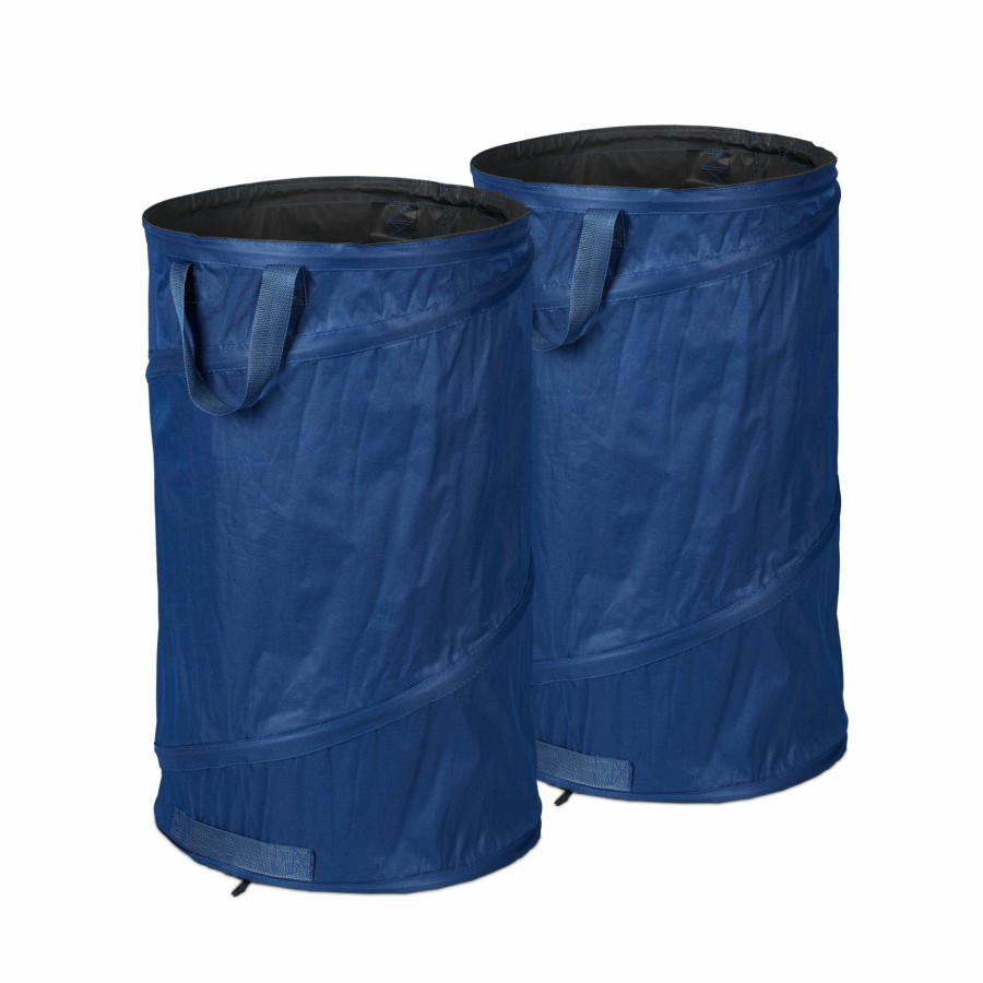 Relaxdays Set Mit 2 Pop-Up-Gartensacken, 120 L, Blau Best