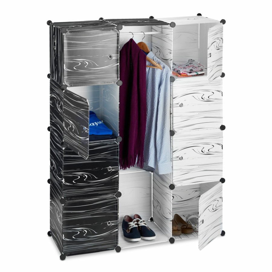 Relaxdays Schwarz-Weis-Garderobe Best