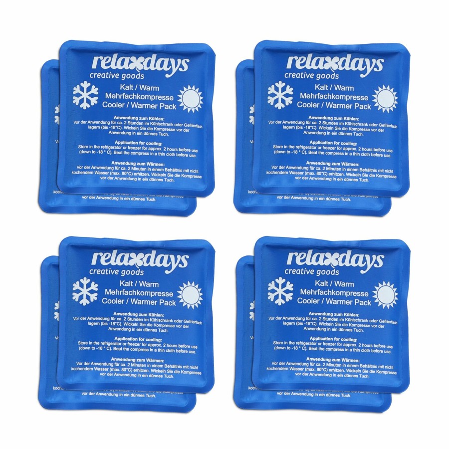 Relaxdays Set Mit 8 Quadratischen Gelpackungen In Blau Hot