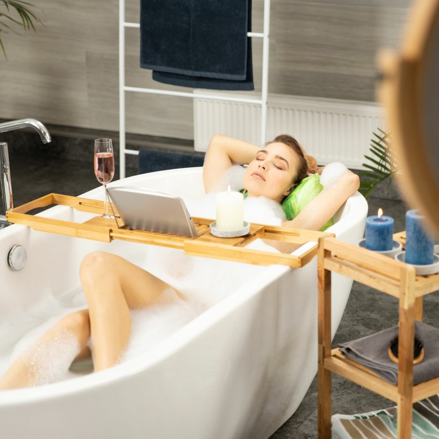 Relaxdays Bambus-Badewannentablett Verstellbar Wholesale