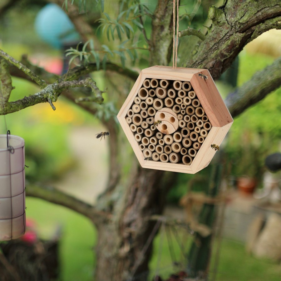 Relaxdays Sechseckiges Insektenhotel Aus Holz Best