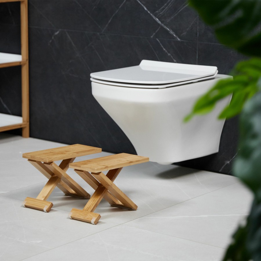 Relaxdays Klappbarer Toilettenhocker 2-Teilig New