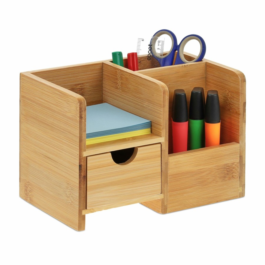 Relaxdays Schreibtisch-Organizer Aus Bambus Clearance