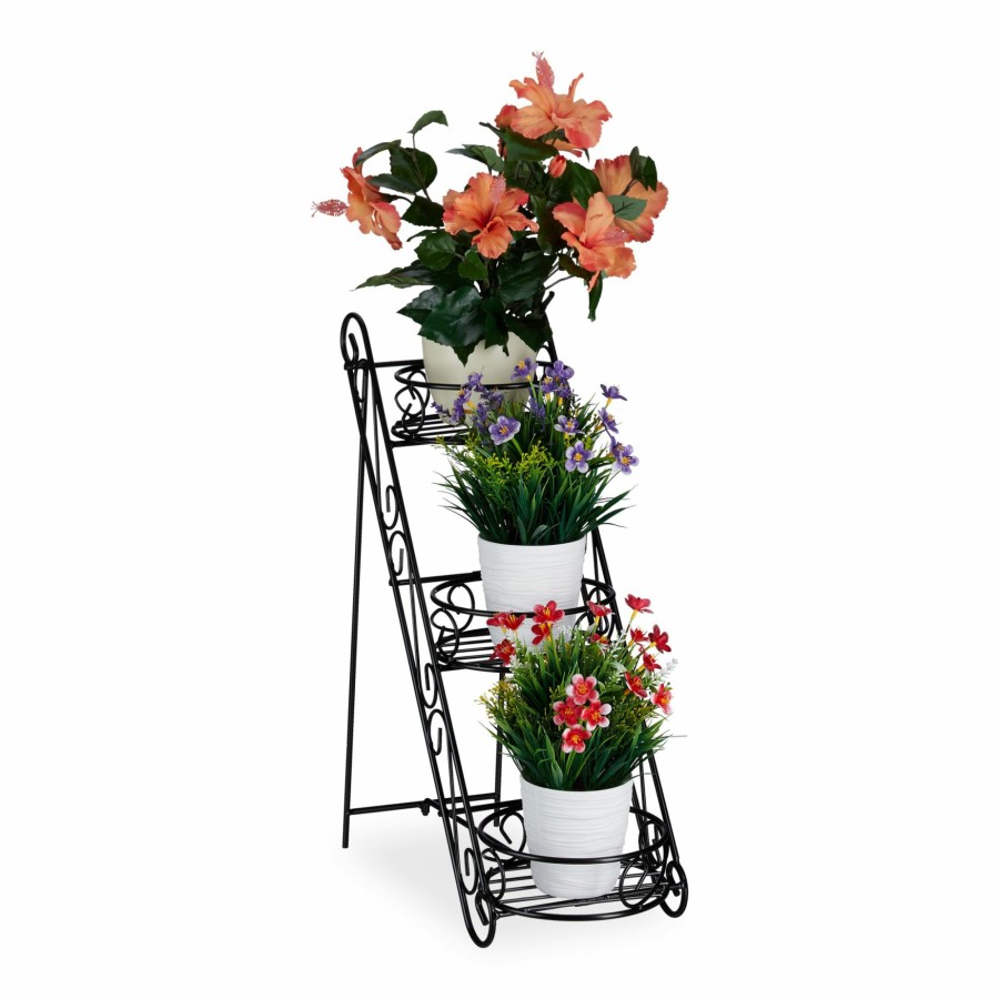 Relaxdays Blumenstander Aus Schwarzem Metall Online