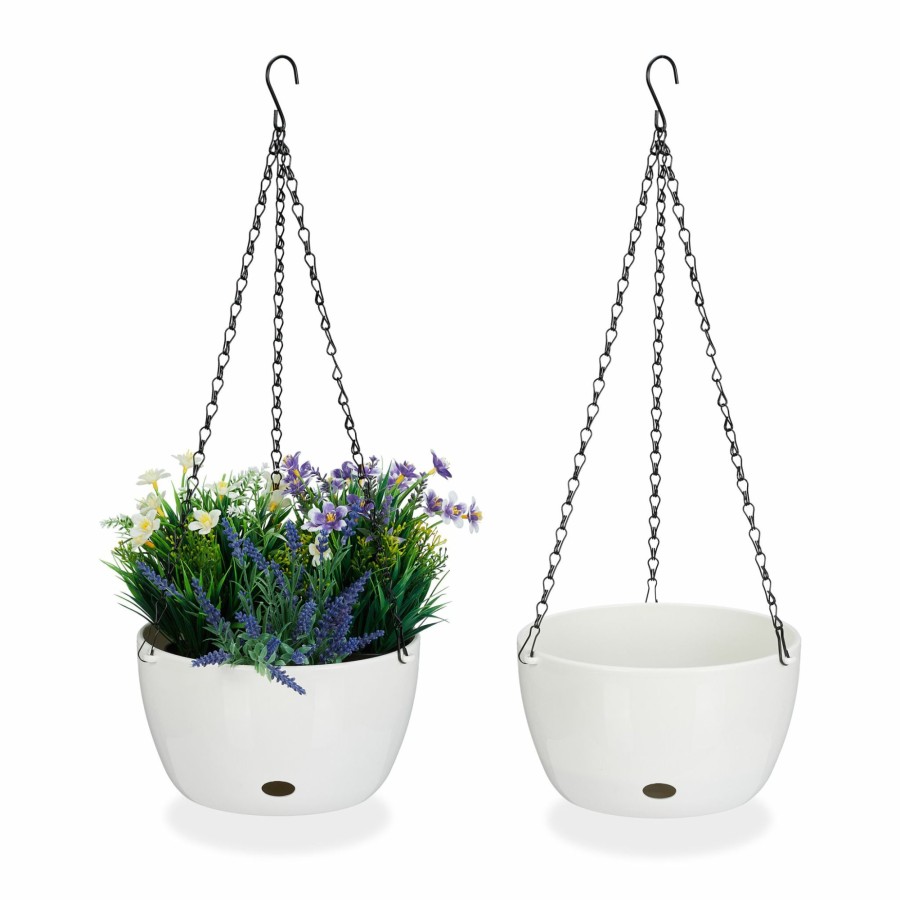 Relaxdays Hangende Blumentopfe Mit Wasserreservoir Best