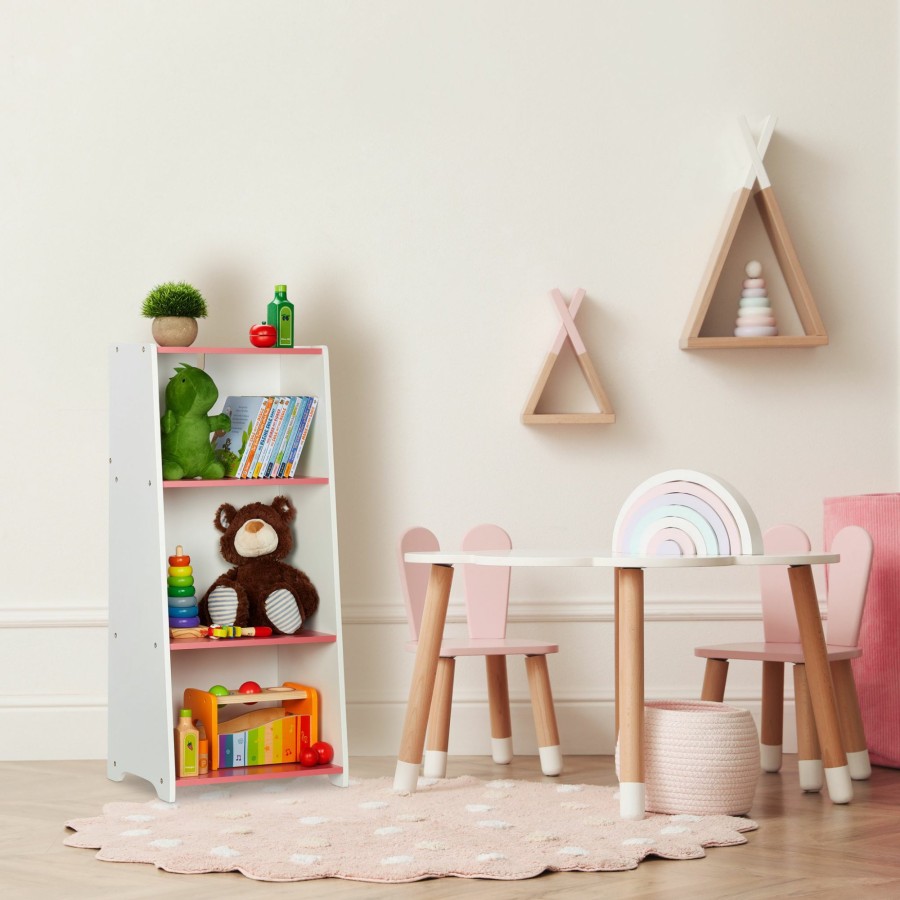 Relaxdays Kinderregal In Weis Und Rosa New