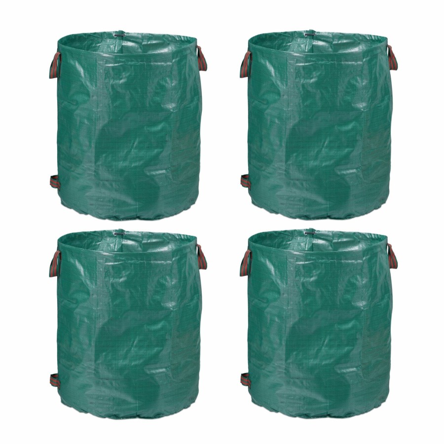 Relaxdays Set Mit 4 Freistehenden Gartenabfallsacken New