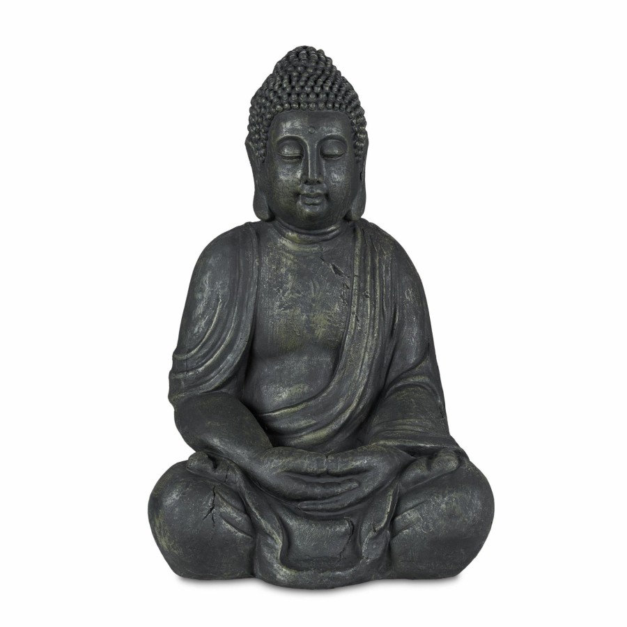 Relaxdays Graue Buddha-Statue Im Vintage-Look, 70 Cm Hot