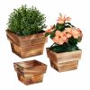 Relaxdays X Quadratische Blumentopfe Aus Holz Best