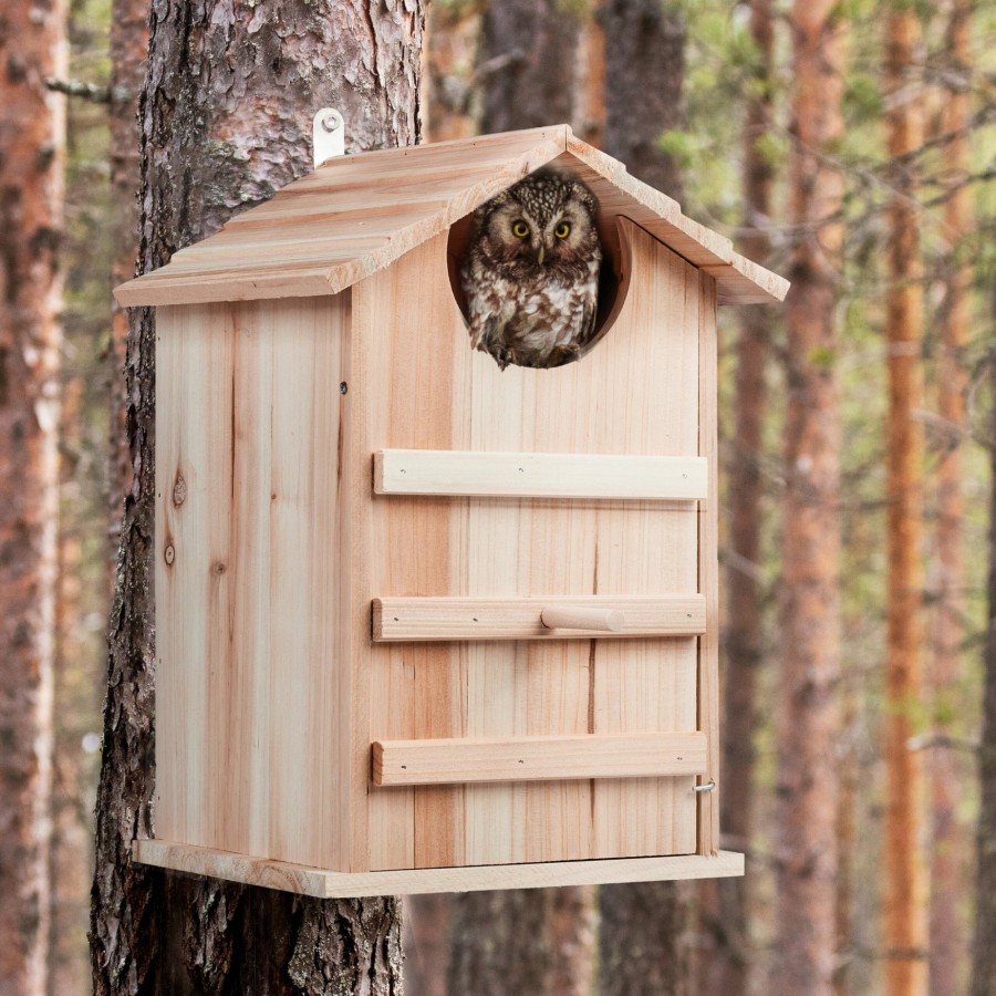 Relaxdays Eulen-Nistkasten Aus Naturlichem Tannenholz Online