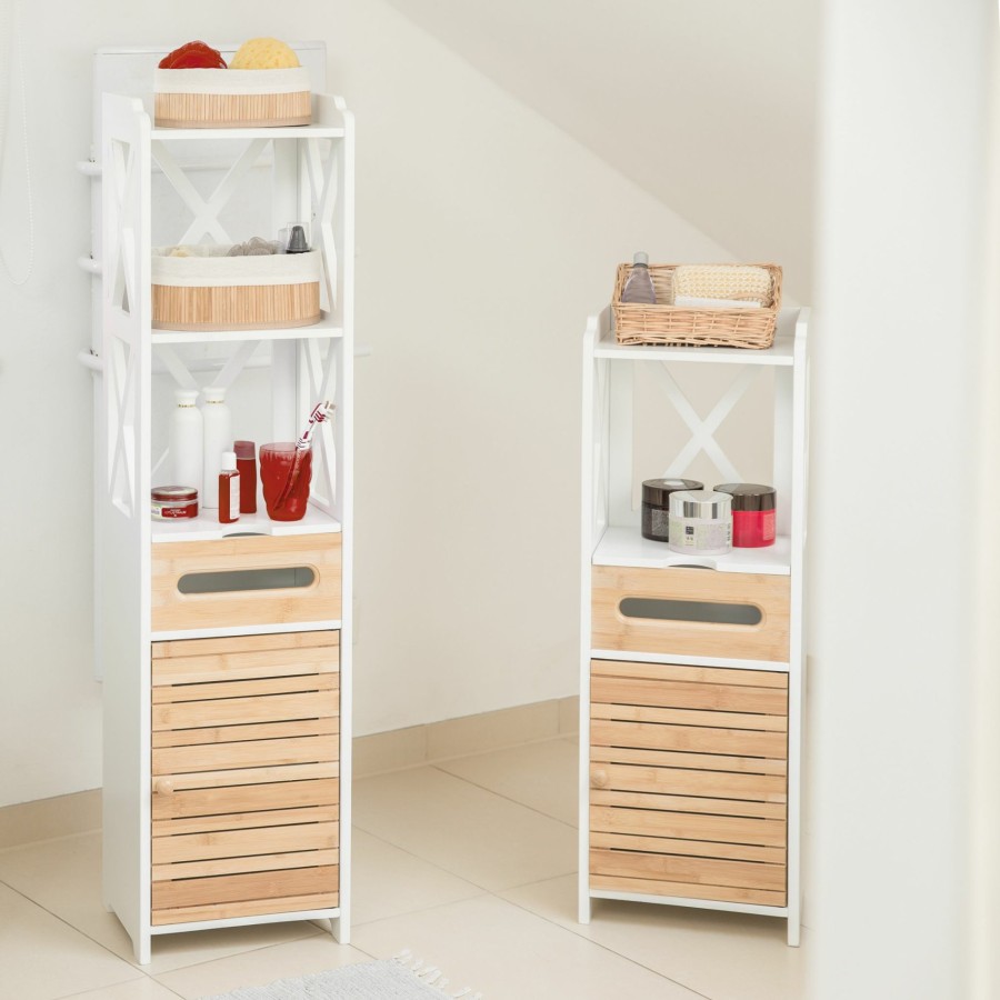 Relaxdays Badezimmerschrank Aus Mdf Und Bambus Clearance