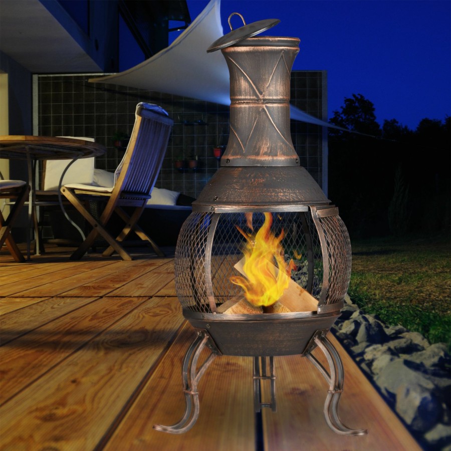 Relaxdays Chiminea Mit Feuerpoker New