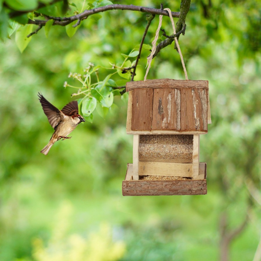 Relaxdays Hangendes Vogelfutterhaus New