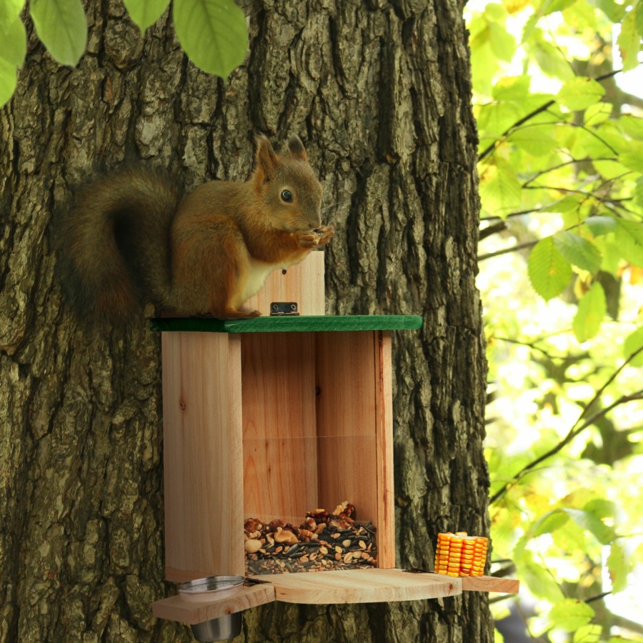 Relaxdays Eichhornchen-Futterstation Mit Wassernapf Hot