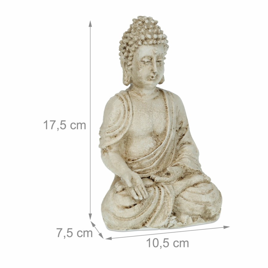 Relaxdays Vintage Weise Buddha-Statue 17,5 Cm Clearance