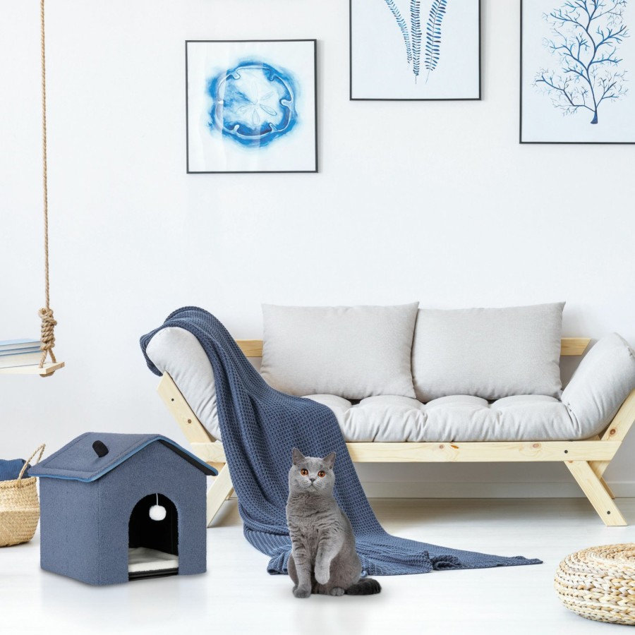 Relaxdays Katzenhohle In Blau Online