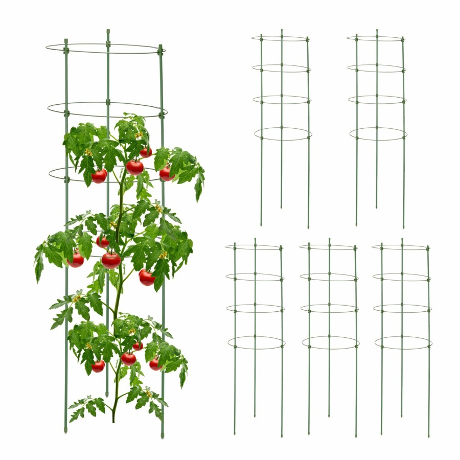 Relaxdays Set Mit 6 Pflanzenstutzen 90 Cm Clearance