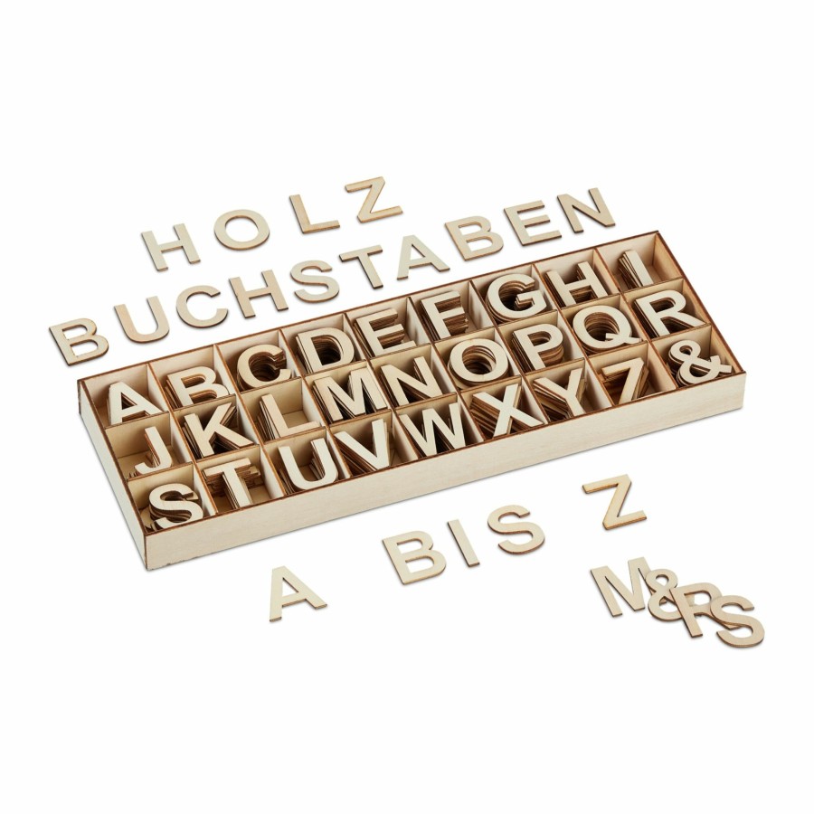 Relaxdays Holzbuchstaben-Set 324-Tlg. Best