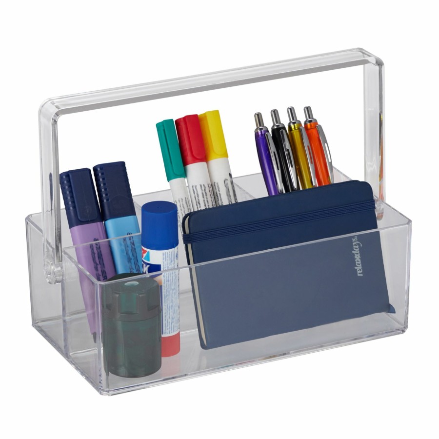 Relaxdays Transparenter Organizer Mit Griff New