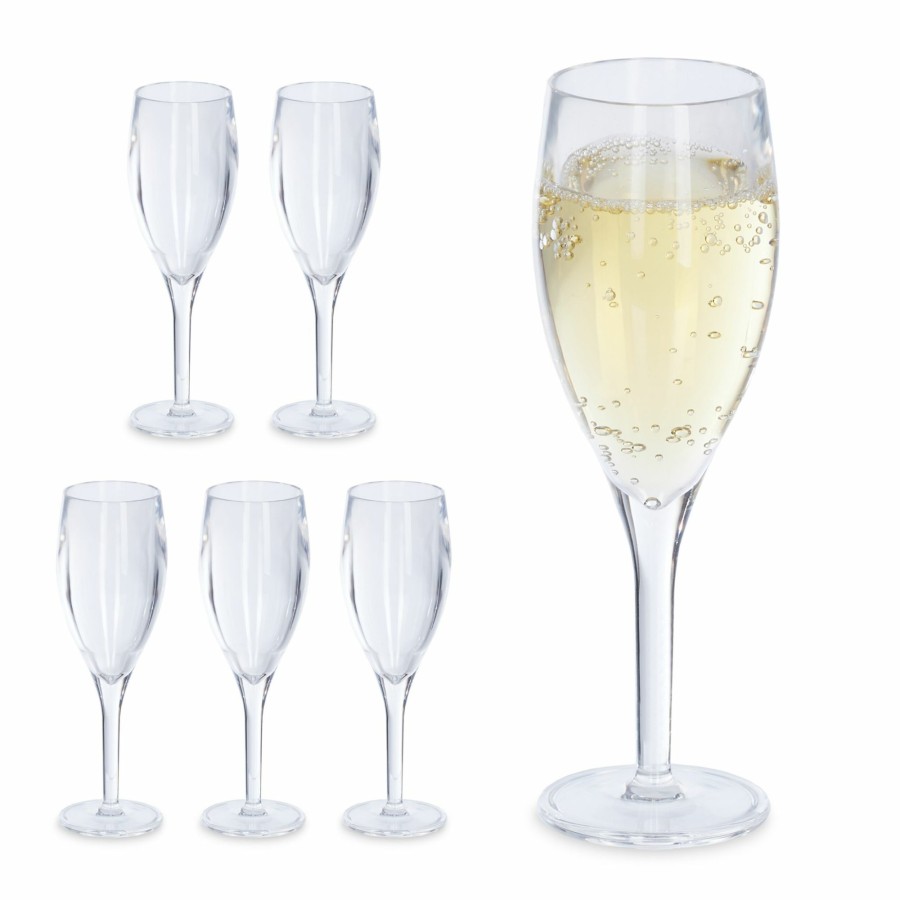 Relaxdays 6X Prosecco-Glaser Aus Kunststoff New