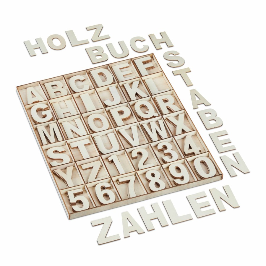 Relaxdays 144-Teiliges Set Aus Holzbuchstaben Und Zahlen Wholesale