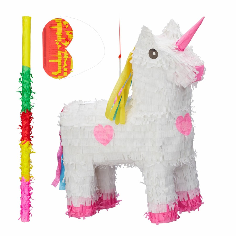 Relaxdays Einhorn Pinata 3-Teiliges Set New