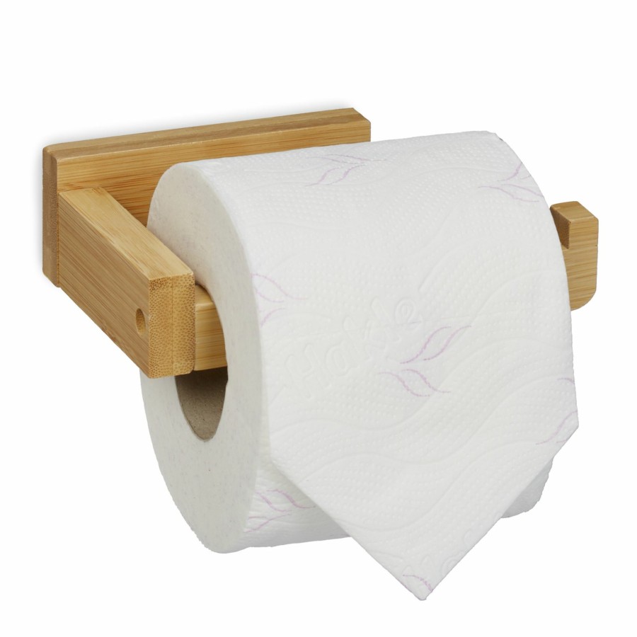 Relaxdays Toilettenpapierhalter Aus Bambus Clearance