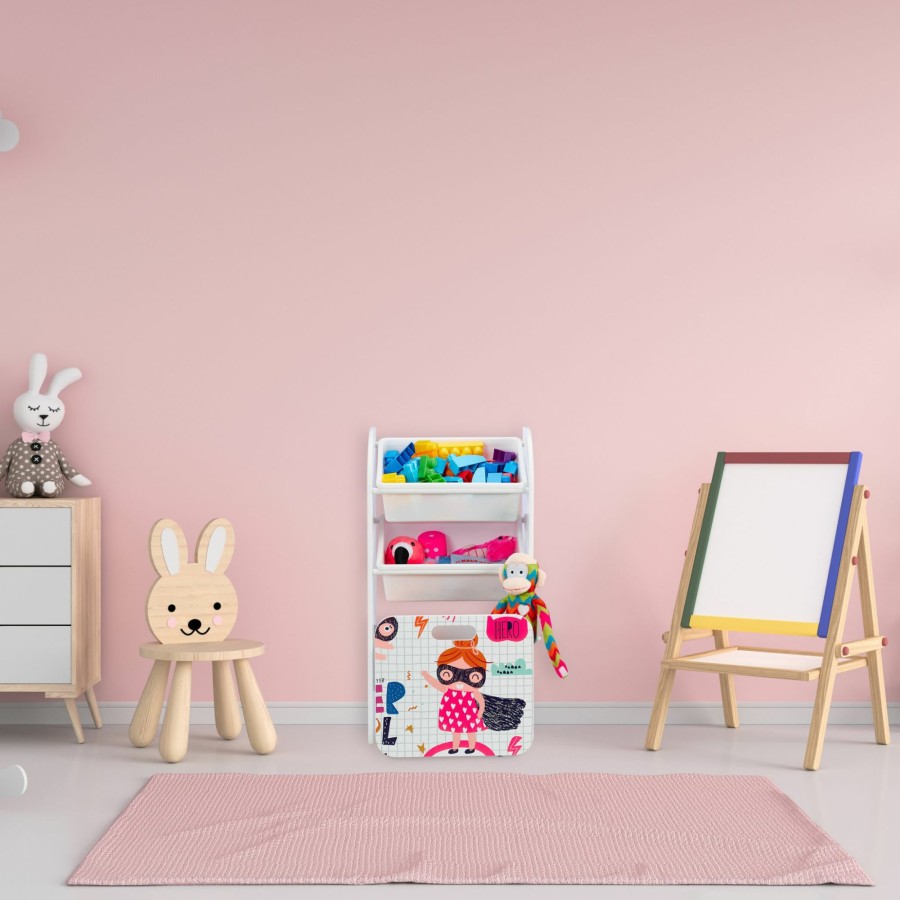 Relaxdays Schmales Kinderregal Mit Heldenmotiv Online