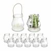 Relaxdays Set Mit 12 Glaslaternen Gold/Schwarz New