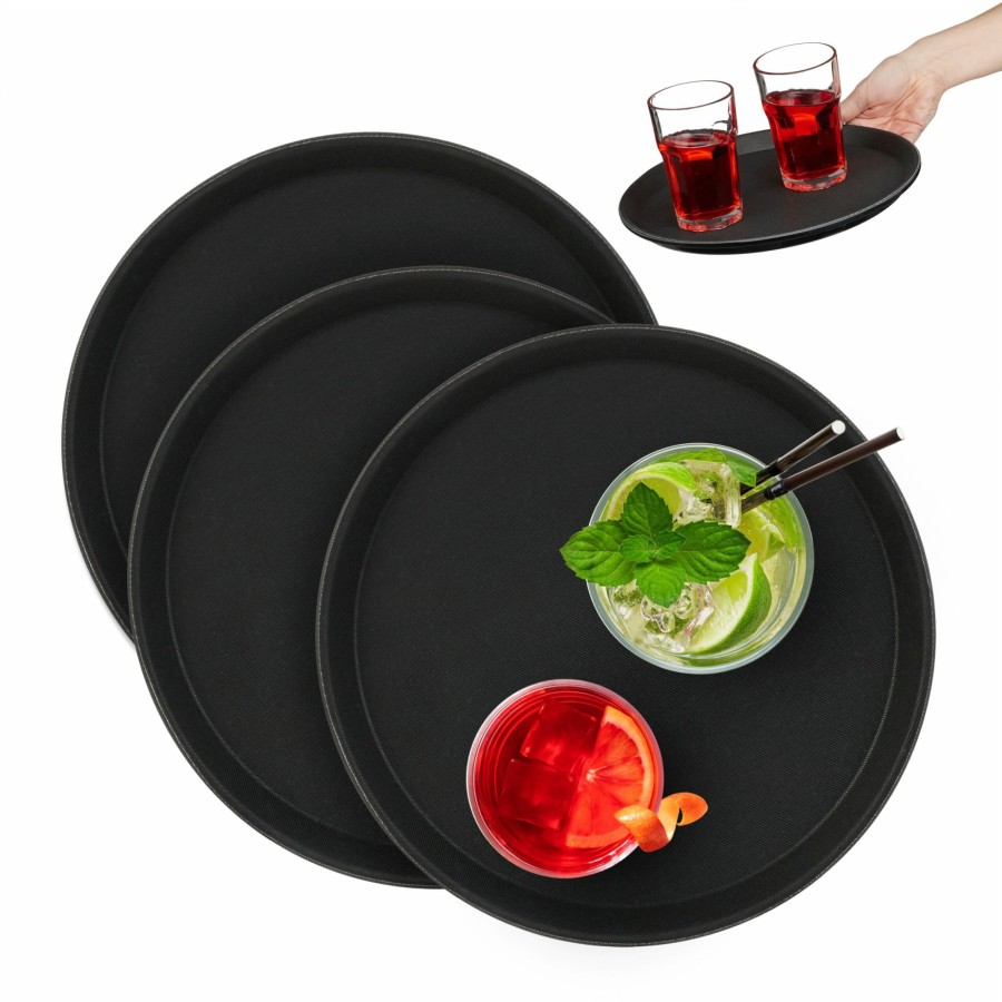 Relaxdays Set Mit 3 Runden Gastro-Tabletts O28 Cm Wholesale