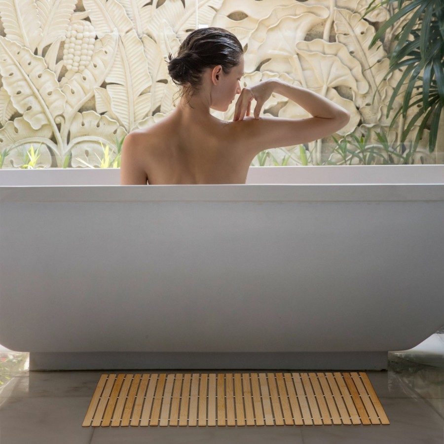 Relaxdays Badematte Aus Bambus, 80 X 50 Cm Clearance