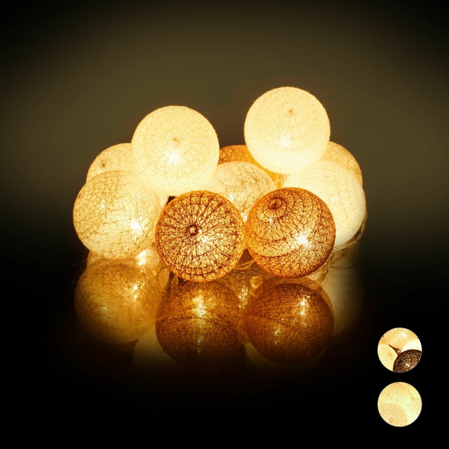 Relaxdays Led-Lichterkette Mit 10 Kugeln New