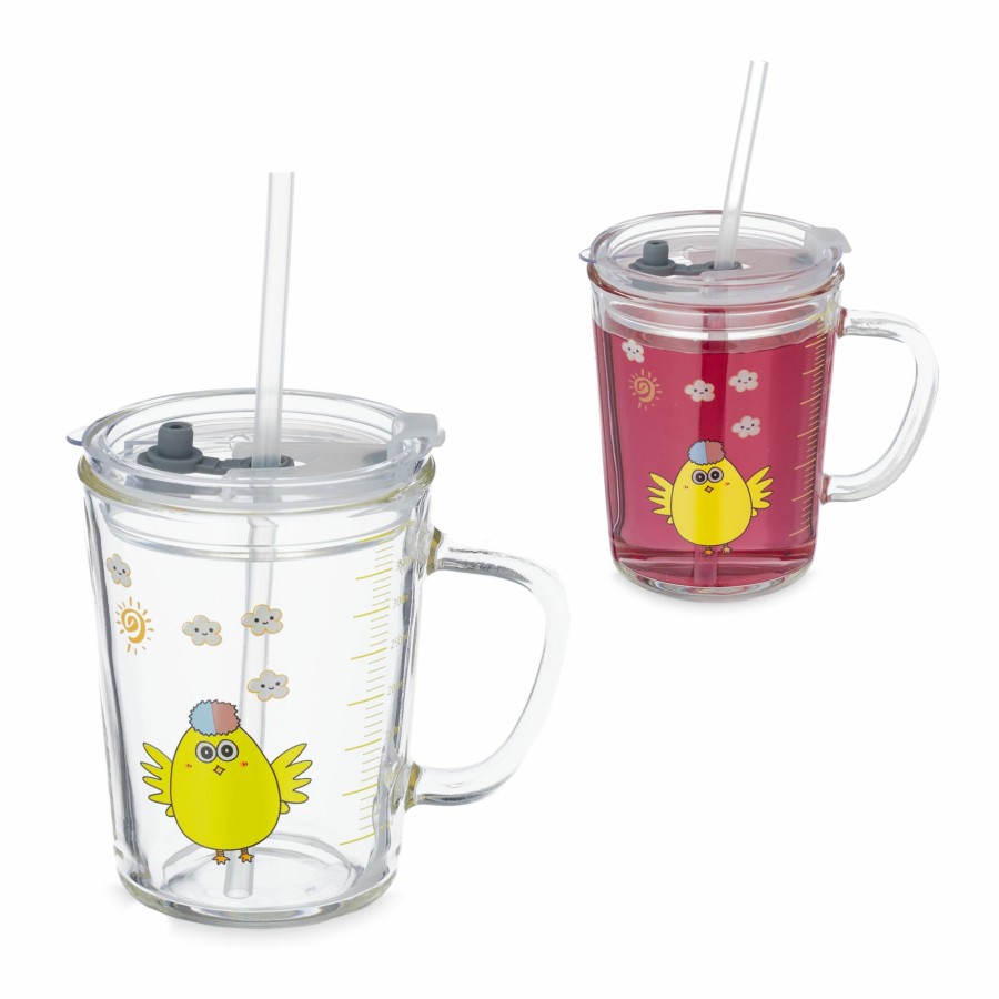 Relaxdays Set Mit 2 Glasbechern Mit Huhnermotiv Online